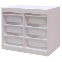 Стеллаж двойной 630х440х520 ТРУФАСТ БЕЛЫЙ сосна,контейнеры:белый (6С) 