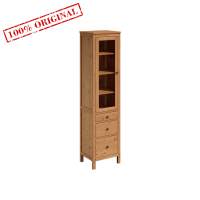 Шкаф-витрина узкая 3 ящика ХЕМНЭС 49х198х37 ИКЕА / КЫМОР светло-коричневый