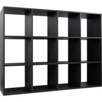 Стеллаж КУБ 12 (4х3), ЛДСП черный, 1360х320х1030,  (1 уп.)