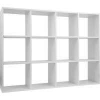 Стеллаж КУБ 12 (4х3), ЛДСП белый, 1360х320х1030,  (1 уп.)