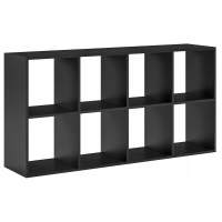 Стеллаж КУБ 8 (2х4), ЛДСП черный, 720х330х1426  (1 уп.)