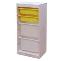 Стеллаж вертикальный 440х300х910 ТРУФАСТ БЕЛЫЙ сосна,контейнеры:желтый (2С)/белый(2Б)