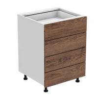 Тумба 4 ящика 600х530х720 + фасад БЕРГЕН коричневый премиум