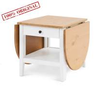 Журнальный стол 140х65x52 ВУХТЫМ с ящиком белый/светло-корич (1 уп.)