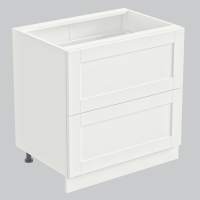 Тумба 2 ящика 800х530х720 + фасад БЕРГЕН белый премиум