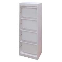 Стеллаж средний верт. 440х300х1160 ТРУФАСТ БЕЛЫЙ сосна,контейнеры:белый (4Б) 