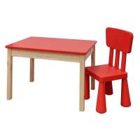 Детский комплект, стол 77х55 + стул (1), красный Детский комплект, стол 77х55 + стул (1), красный