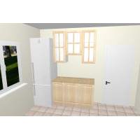 Кухня 1.3 м, массив сосны/ЛДСП, без покраски