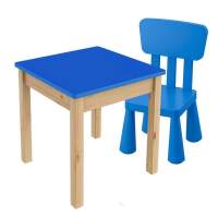 Детский комплект, стол 50х50 + стул (1), синий Детский комплект, стол 50х50 + стул (1), синий
