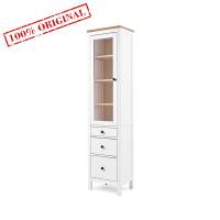 Шкаф-витрина узкая 3 ящика ХЕМНЭС 49х198х37 ИКЕА / КЫМОР белый/светло-коричневый Шкаф-витрина узкая 3 ящика ХЕМНЭС 49х198х37 ИКЕА / КЫМОР белый/светло-коричневый