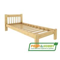 Кровать Дачная 900 х 1900 сосна, бесцветный акриловый лак
