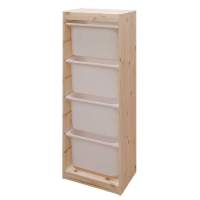 Стеллаж средний верт. 440х300х1160 ТРУФАСТ б/п сосна,контейнеры:белый (4Б) 