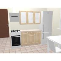 Кухня 1.2 м, массив сосны/ЛДСП, бесцветный акриловый лак