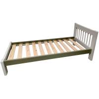 Кровать Дачная 900 х 2000 сосна, эмаль шампань/фисташковый