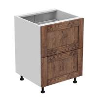 Тумба 2 ящика 600х530х720 + фасад БЕРГЕН коричневый премиум