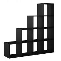 Стеллаж КУБ 10 каскадный, ЛДСП черный, 1360х320х1360,  (1 уп.)