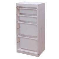 Стеллаж вертикальный 440х300х910 ТРУФАСТ БЕЛЫЙ сосна,контейнеры:белый (2С)/белый (2Б)