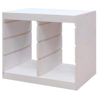 Корпус стеллажа ТРУФАСТ ГОРИЗОНТАЛЬНЫЙ ДВОЙНОЙ 630, белый лак, сосна, 