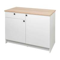 Напольный шкаф двухдверный с ящиком 120 см белый (3 уп.)