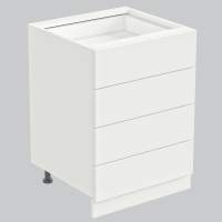Тумба 4 ящика 600х530х720 + фасад БЕРГЕН белый премиум
