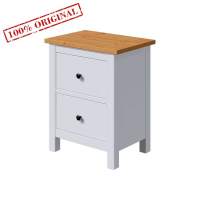 Тумба прикроватная 2 ящика белый/светло-коричневый ХЕМНЭС(1уп.)