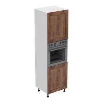 Пенал 2 двери 600 х 560 х 2040 (с полками) под духовой шкаф + фасад БЕРГЕН коричневый премиум