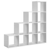 Стеллаж КУБ 10 каскадный, ЛДСП белый, 1360х320х1360,  (1 уп.)