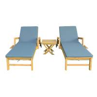 Комплект из 2-х шезлонгов PAOLO из акации и столика LUCIO