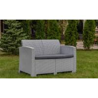 Двухместный диван LANA светло-серый пластиковый