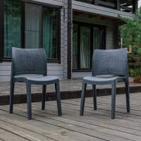 2 стула JULY графит пластиковый