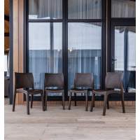 4 стула JULY коричневые пластиковый