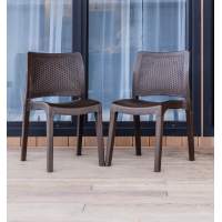 2 стула JULY коричневые пластиковый