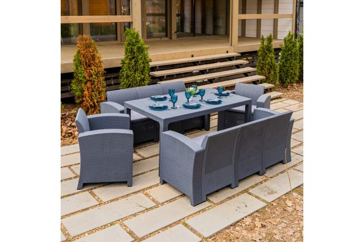 Обеденный комплект GRAND LANA LUX DINING XL графитовый