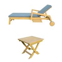 Комплект из шезлонга PAOLO и столика LUCIO из акации(teaklook)