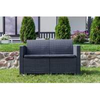 Двухместный диван LANA графит пластиковый