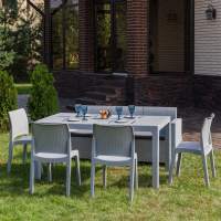 Обеденный комплект JULY XL светло-серый