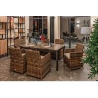 LUDWIG + FIONA обеденный комплект коричневого цвета