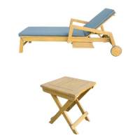 Комплект из шезлонга PAOLO и столика RAMON из акации(teaklook)