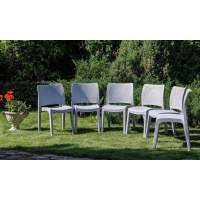 6 стульев JULY светло-серые пластиковый