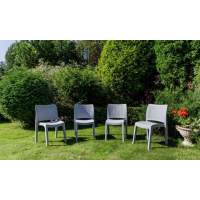 4 стула JULY светло-серые пластиковый