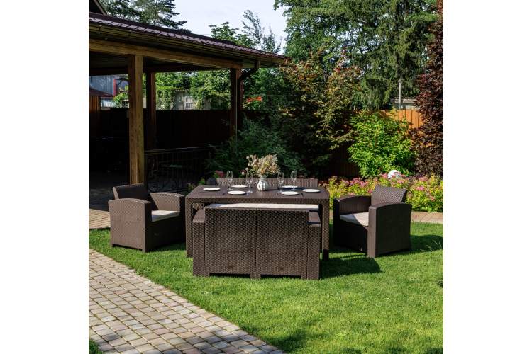 Обеденный комплект GRAND LANA LUX DINING L коричневый-6