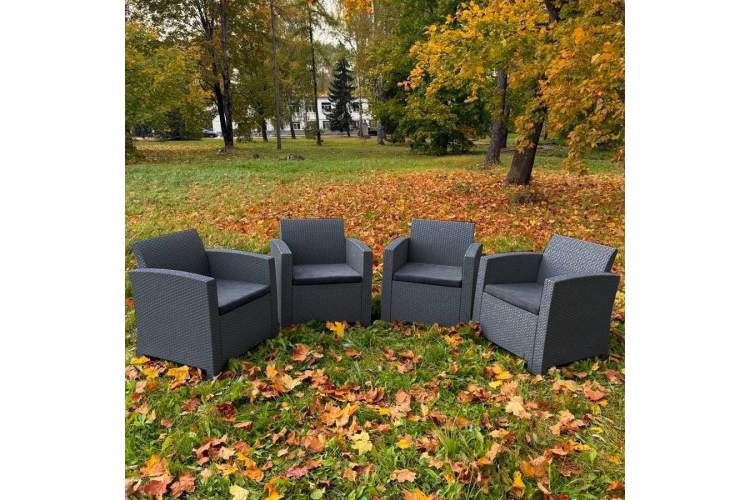 Комплект из 4-х кресел LANA в цвете графит