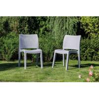 2 стула JULY светло-серые пластиковый