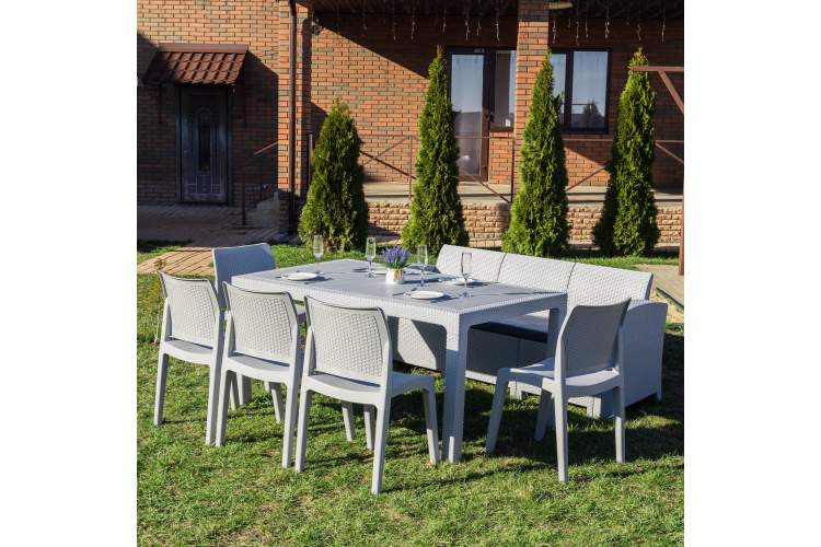 Обеденный комплект JULY LUX XXL светло-серый