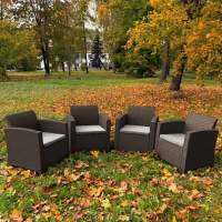 Комплект из 4-х кресел LANA в коричневом цвете