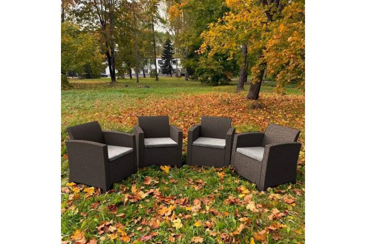 Комплект из 4-х кресел LANA в коричневом цвете