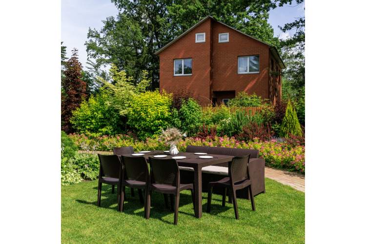 Обеденный комплект JULY LUX XXL коричневый-1