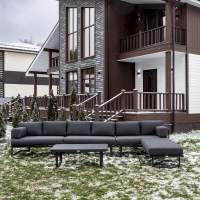 Лаунж-зона GISELLE с угловым диваном из алюминия