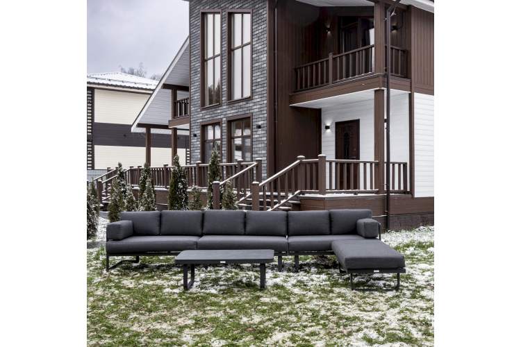 Лаунж-зона GISELLE с угловым диваном из алюминия