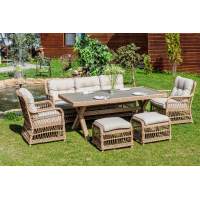 Обеденный комплект ALBERT из искусственного ротанга